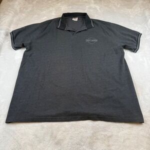 Harley Davidson St Joe Graphic Polo Shirt Mens 2XL Stedman Hanes Gray